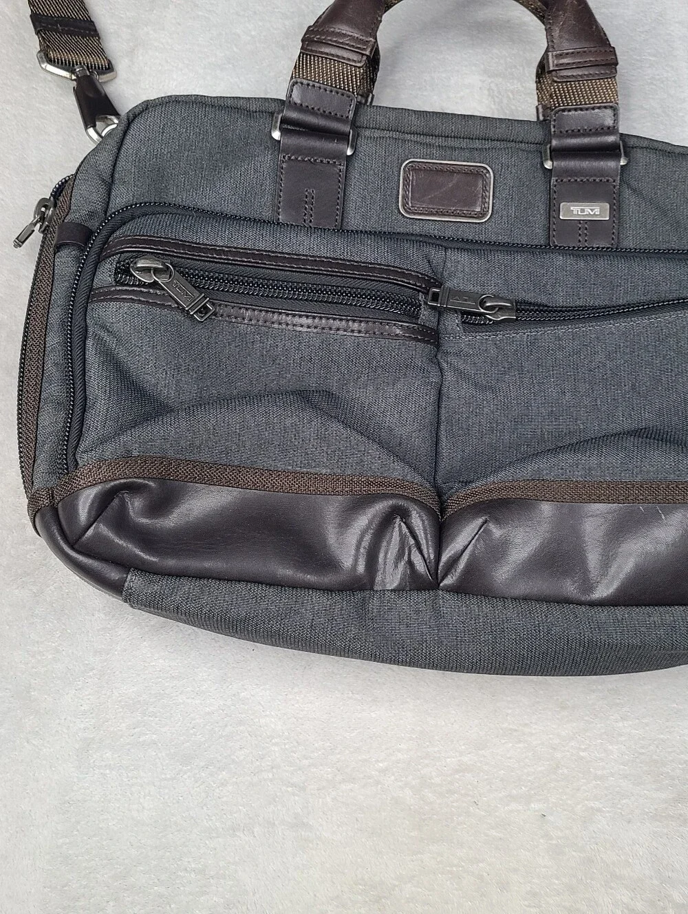 TUMI Alpha Bravo Men's Andersen Slim Commuter Brief Bag Grey